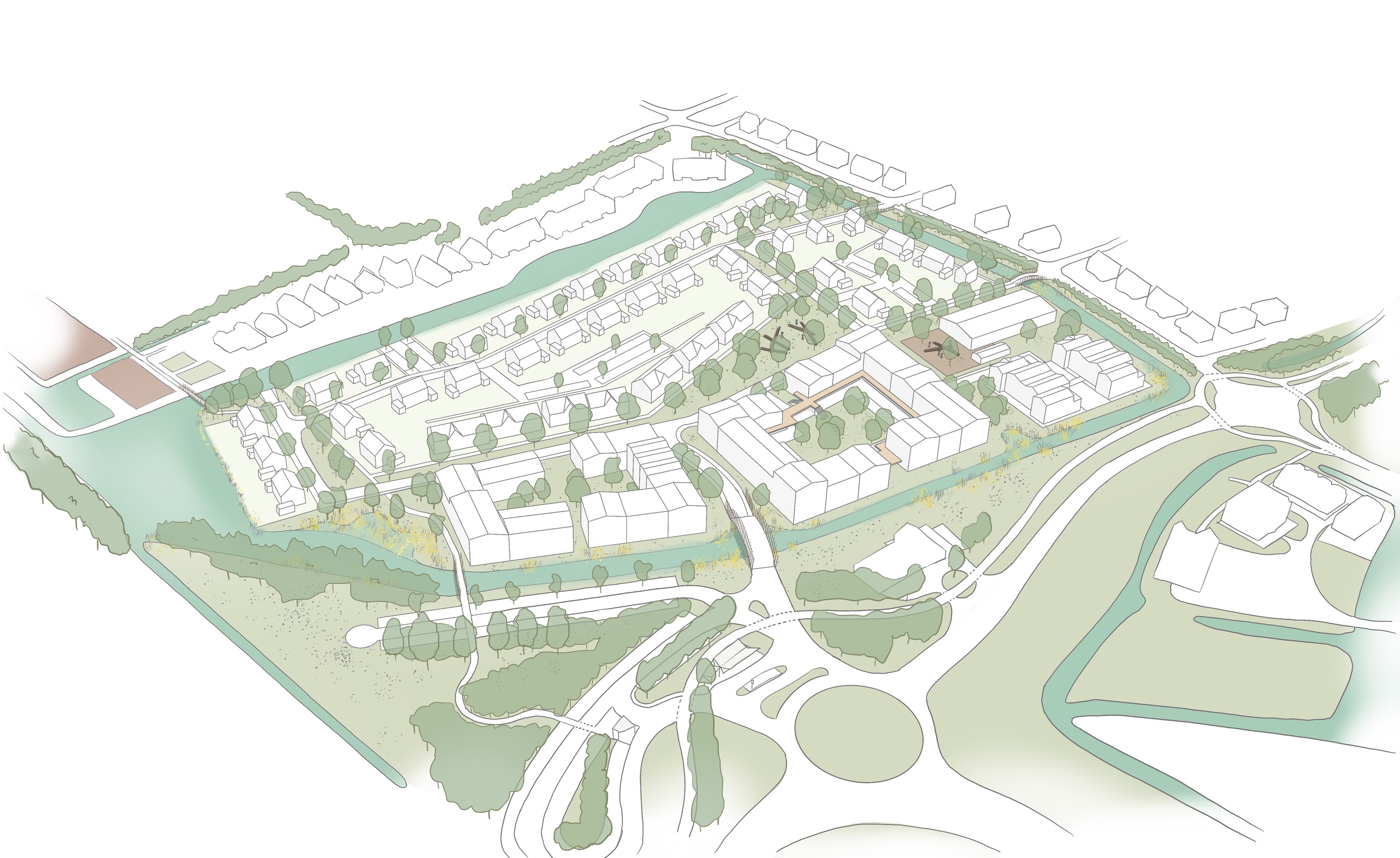 Visuele voorstelling van de Bonlocatie in Abcoude na ontwikkeling