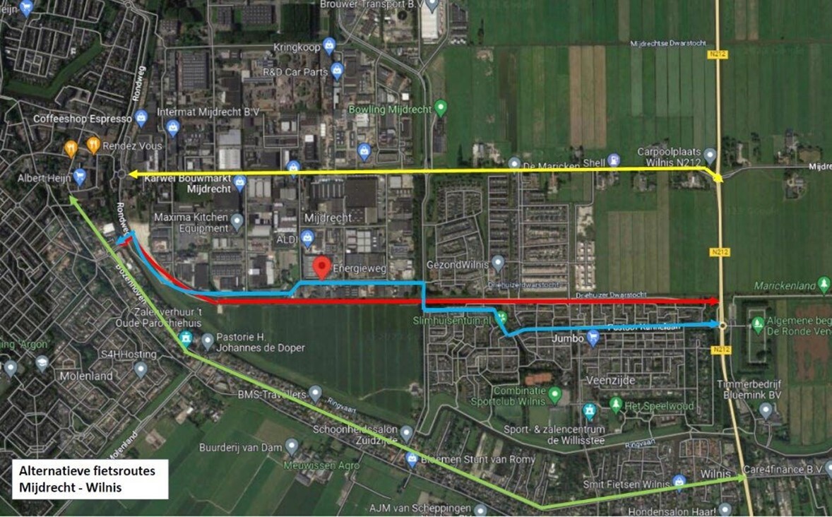 Alternatieve fietsroutes Mijdrecht - Wilnis